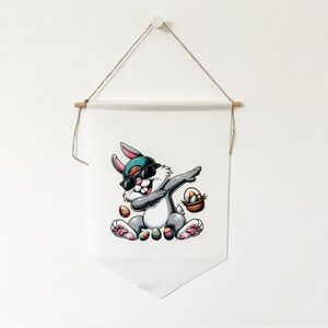 Dabbing Easter Bunny Wall Banner – 18x12 Indoor/Outdoor Spring Décor